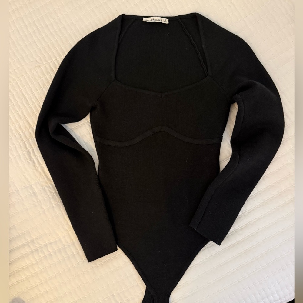 Abercrombie Black Long Sleeve Bodysuit